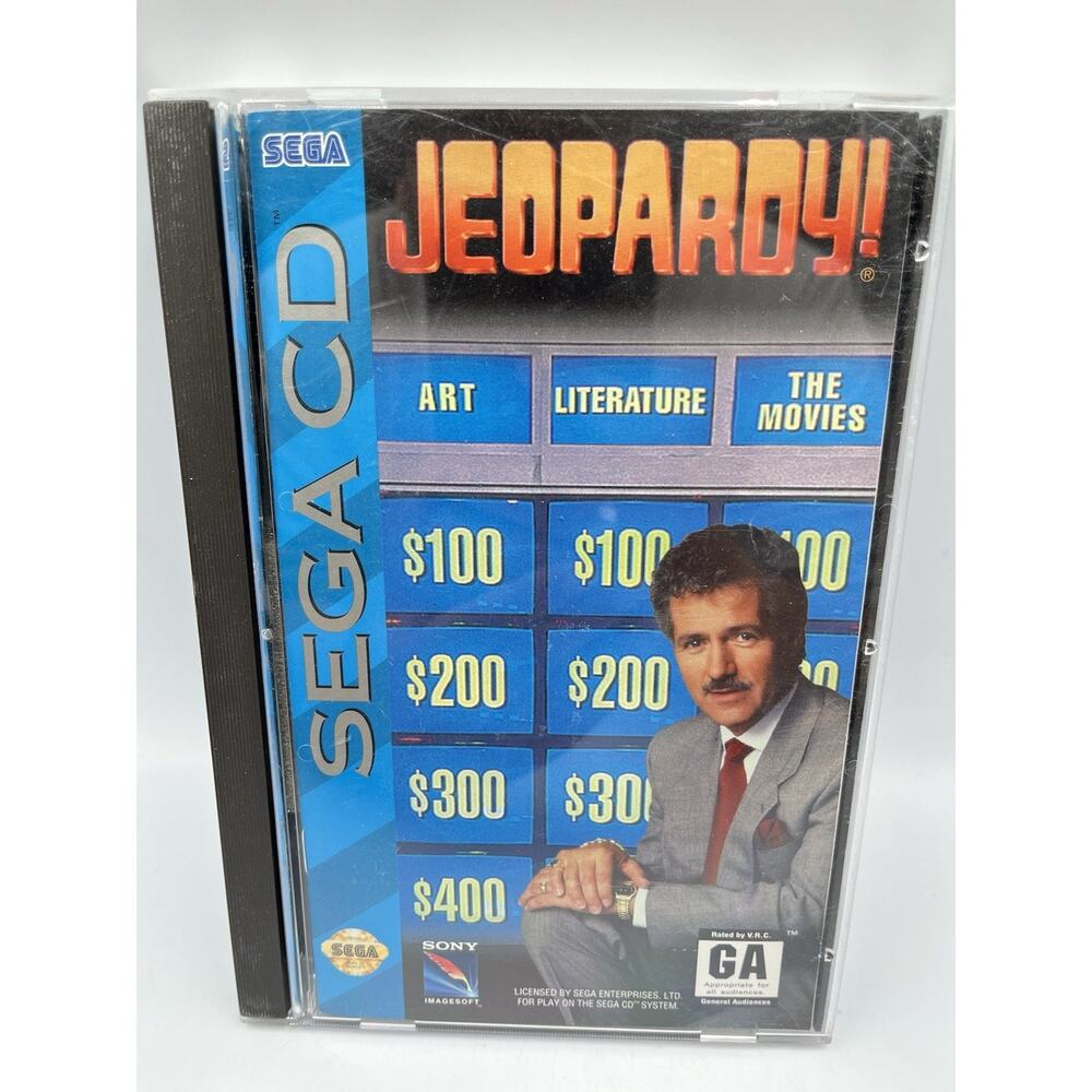Jeopardy (Sega CD, 1994) Complete CIB, Excellent Disc